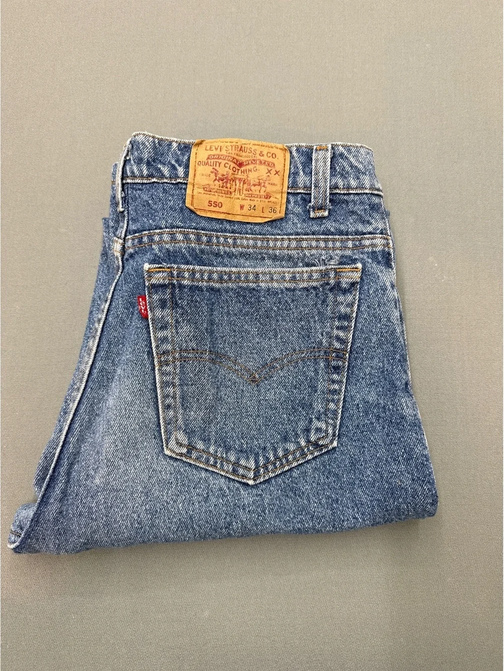 Levi's 550 Relaxed Fit Jeans W34 L36 Blue Denim